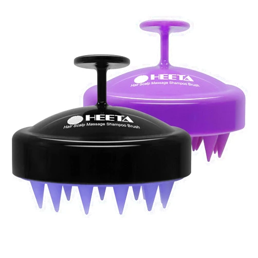 HEETA Scalp Massager Hair Growth 2-Pack, Soft Silicone Scalp Scrubber Shampoo Brush for Exfoliation Dandruff Removal Head Massage Stress Relax, Wet & Dry Use for Women Men Thick Thin Curly Hair Care