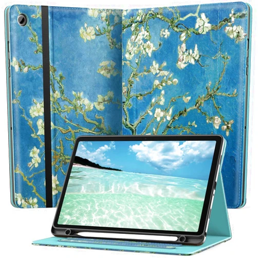 OKP Case for Samsung Galaxy Tab A9+ 11 inch 2023(SM-X210/X216/X218), PU Leather Folio Cover with Multi-Angle Stand//Pen Holder, Auto Wake/Sleep Case for Galaxy A9 Plus 11
