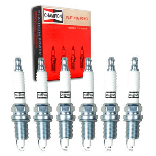 Sixity Auto 6 pc Champion Platinum Spark Plugs compatible with Chrysler Town & Country 4.0L V6 2008-2010