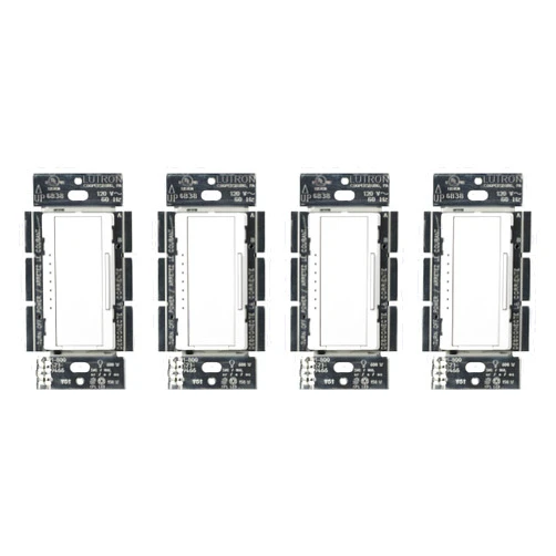 Lutron Maestro LED+ Dimmer Switch for Dimmable LED, Halogen and Incandescent Bulbs, 150W/Single-Pole or Multi-Location, MACL-153M-WH, White (4-Pack)