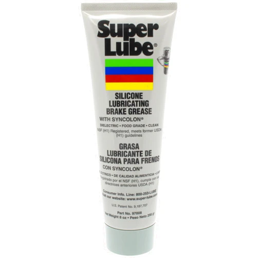Super Lube 97008 Silicone Lubricating Brake Grease with PTFE, 8 oz Tube, Translucent White