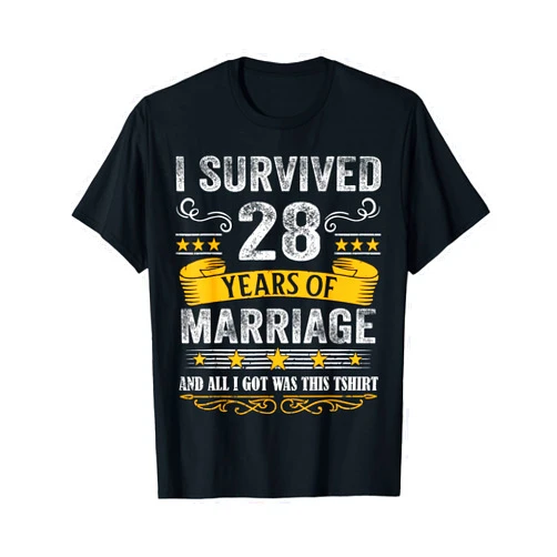 Wedding Anniversary Gifts Epic Husband Wife Tops 28th Wedding Anniversary shirt Couples Husband Wife 28 Years T-Shirt