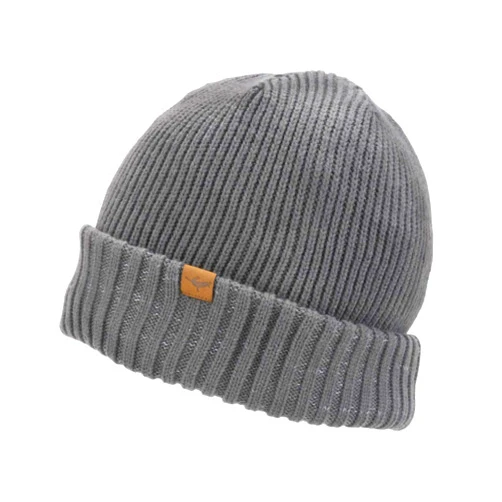 SEALSKINZ Waterproof Cold Weather Roll Cuff Beanie Grey Small-Medium