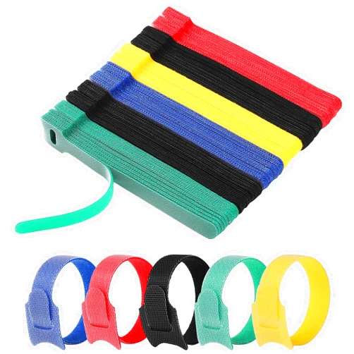GliSun 120PCS Reusable Fastening Cable Ties, Adjustable 6-Inch Cord Organizer Ties for Organizing Home Office Tablet Laptop PC Electronics Wire Data Centers 5 Colors