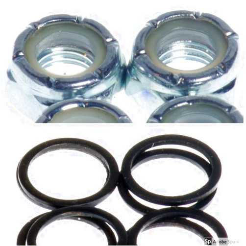 Dime Bag Hardware Skateboard Truck Axle Washers (Speed Rings) Nuts for Speed Bearing Performance