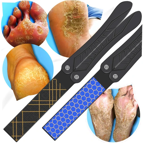 DALLEAN Foot File Nanomaterials Foot Rasp and Callus Remover Foot Scrubber Pedicure Tool with Nano Grinding Points for Callused Coarse Hard Skin Removal Foldable Foot File for Travel Foot Grater