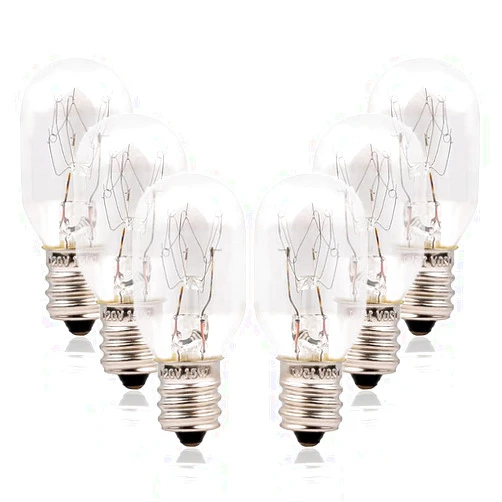 Parts Express Himalayan Salt Lamp Bulbs Original Salt Lamp, 6Pack E12 Candelabra Base Replacement Light Bulbs, 15 Watt Incandescent Bulbs for Plug-in Night Light (6, E12 15W T20)