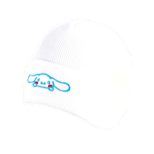 YIVAO Anime Beanie White Beanie,Cartoon Dog Knitted Hat Winter Skiing Slouchy Warm Cap,Kawaii Beanie Soft Knitted Beanies for Women Men
