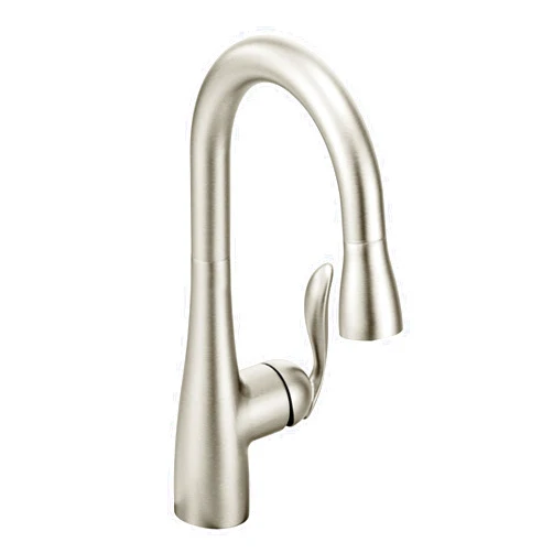 Moen Arbor Spot Resist Stainless One-Handle Pulldown Bar Faucet Featuring Reflex, Single Hole Kitchen Sink Faucet, 5995SRS