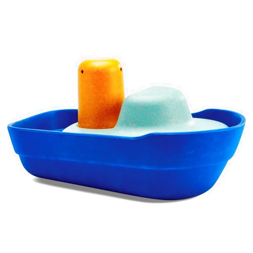 PlanToys® Tugboat Wooden Bath Toy | Eco-Friendly Floating Boat for Kids | Promotes Fine Motor Skills & Imaginative Play | Sustainable Birthday Gift for Bathtime Fun