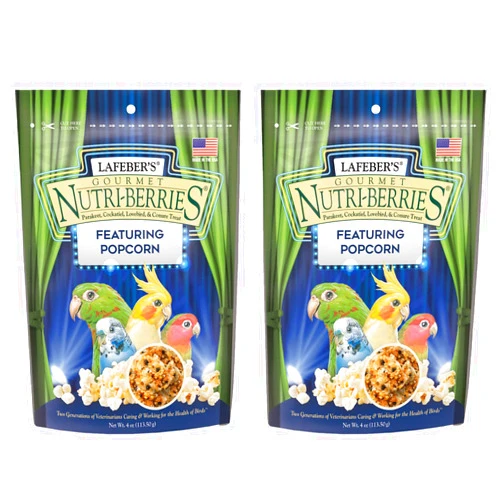 LAFEBER'S Popcorn Nutri-Berries, for Cockatiels, 4 oz Bag (Pack of 2)