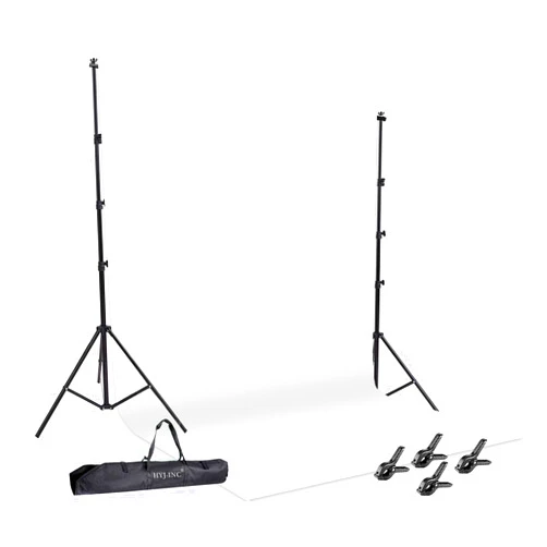 HYJ-INC Photo Video Studio 12 x10ft 100% Muslin White Backdrop with 10 x 8.5ft Stand Photography Background Support System Kit,Clamp, Carry Bag