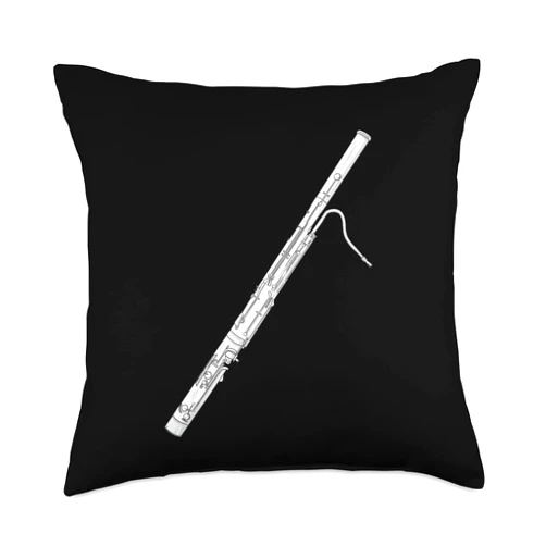 Musikinstrumente Gitarristen lustige Sprüche Funny Bassoon Instrument Graphic for Men, Women, Children Throw Pillow, 18x18, Multicolor