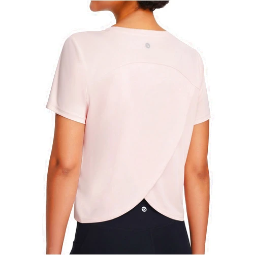 BALEAF Women's Workout Tops Athletic Shirts Cropped Short Sleeve Split Back Running Gym Quick Dry Sun Protection UPF 50+