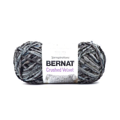 Bernat Crushed Velvet Yarn, Deep Gray