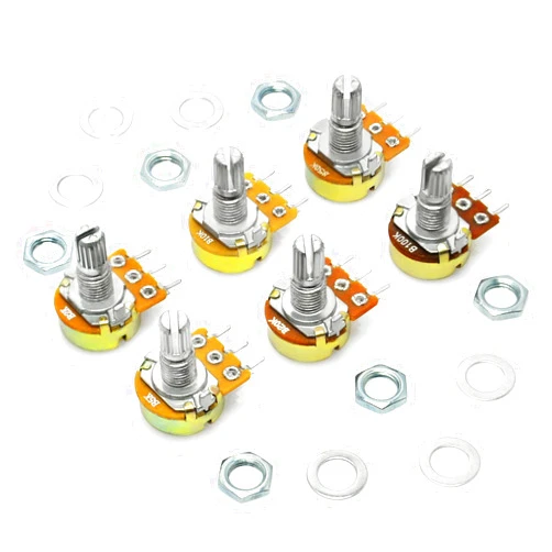 Gikfun B10K B100K B5K B50K B2K B20K Ohm Knurled Shaft Linear Rotary Taper Potentiometer for Arduino EK8359