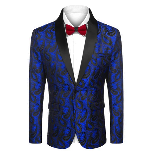 COOFANDY Mens Floral Tuxedo Jacket Paisley Shawl Lapel Suit Blazer Jacket for Dinner,Prom,Wedding