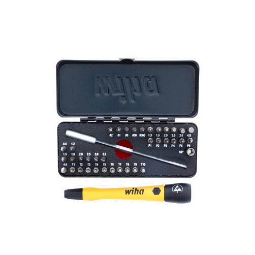 Wiha 75980 39 Piece ESD Safe Go Box Micro Bits Set