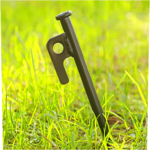 SRDASS 12 Piece Heavy Duty Tent Stakes, 12 Inch Forged Steel Tent Pegs - Camping Stakes for Camping Canopy, Grassland, Outdoor and Snowfield, Black