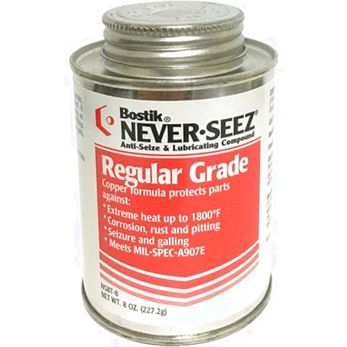 Never-Seez NSBT-8 Silver Gray Regular Grade Anti-Seize Compound, 8 fl. oz. Brush Top Can