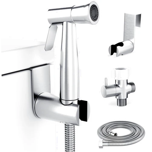 Purrfectzone Bidet Sprayer for Toilet, Handheld Sprayer Kit, Cloth Diaper Sprayer Set - Easy to Install - Stainless Steel