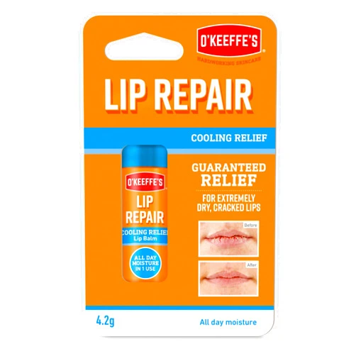 O'Keeffe's Cooling Relief Lip Repair Lip Balm for Dry, Cracked Lips, Stick,, (Pack of 1)