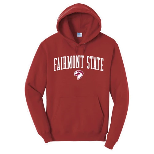 J2 Sport Fairmont State University Fighting Falcons Adult Jumbo Arch Unisex Hooded Sweatshirt