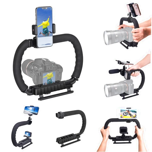 Fantaseal 3-Shoe DSLR/Mirrorless/Action Camera Camcorder Phone Stabilizer Expansion Cage Mount Moviemaking Holder Rig YouTube Tiktok Vlogging Video Kit Compatible with GoPro Canon Nikon Sony iPhone Android
