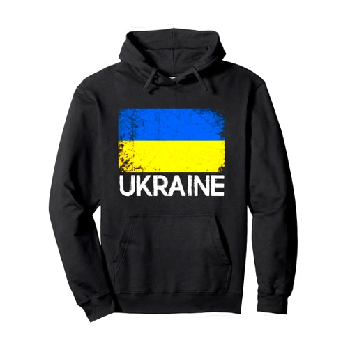 National Team Pride Country Roots Retro Outfit Ukrainian Flag | Vintage Made In Ukraine Gift Pullover Hoodie