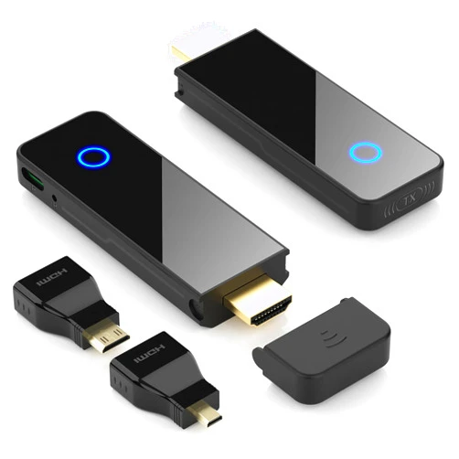 BEQOOL Mini Wireless HDMI Transmitter and Receiver, BEQOOL 1080P HD Wireless HDMI Extender, Support 2.4/5GHz, Range Streaming Video Audio from Laptop, PC to HDTV Projector for Home Theater, Conferences