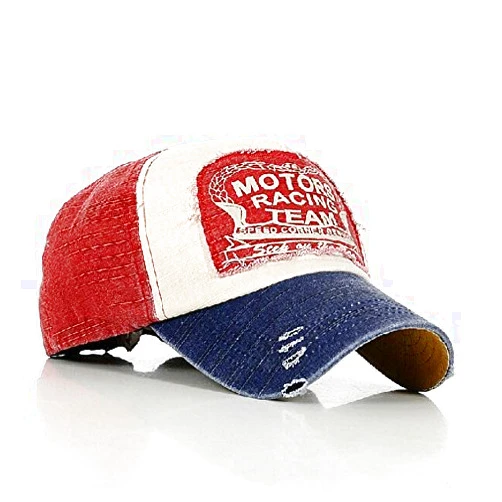 Elwow Hot Red Distressed Vintage Cotton Baseball Cap Snapback Trucker Hiking Hat