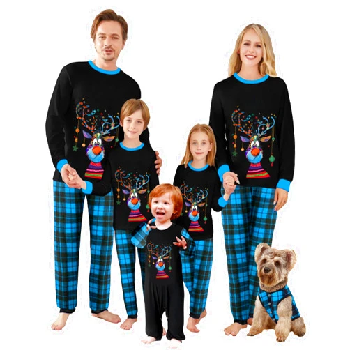 Wobame Christmas Pajamas for Family, Xmas Pajamas Family Christmas Pjs Matching Sets Holiday Nightwear Jammies