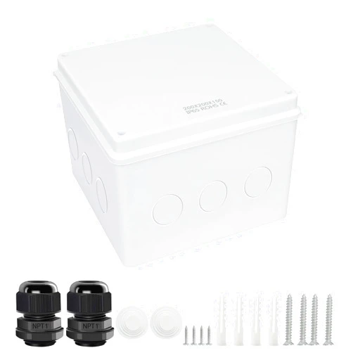 LeMotech Junction Box, Electrical Box IP65 Water Resistant Dustproof ABS Plastic Project Enclosure for Electronics White, External Size 7.8 x 7.8 x 5.9 inch