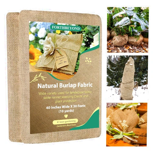 FORTHBEYOND 40inx30ft Natural Burlap Plant Covers Freeze Protection,High Density Burlap Gardening roll，Frost Cloths for Outdoor Plants，Gardening,Decorations,Erosion Control