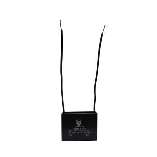 AP APPLI PARTS Appli Parts Fan Capacitor 6 mfd (microfarads) uf 250 VAC with 2 Wire Terminal Connections compatible with any brand with same capacitance 1-7/8in Width 3/4in Depth 1-3/8in Height CAP-6-250-2C