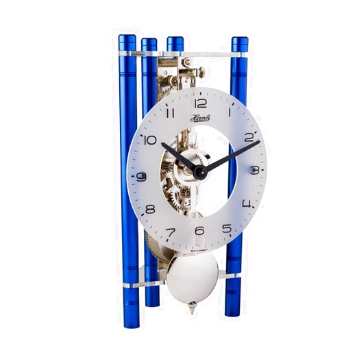 Hermle LAKIN Mechanical Mantel Clock By Hermle 23025Q70721 | Blue, Silver Pendulum