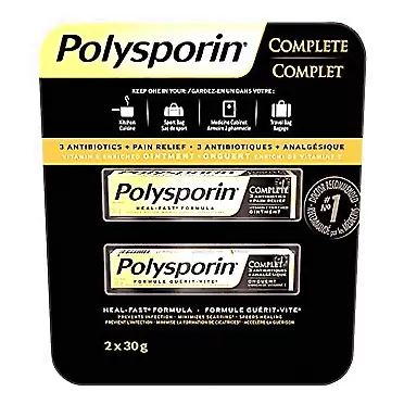 Johnson & Johnson Polysporin Complete Heal-Fast Formula First Aid Antibiotic Ointment Twin Pack 2 X 1 Oz (30g) Tube