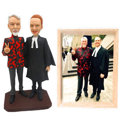 Hadefa Custom Figures Personalized Figurine Customized Birthday Gifts for Boyfriend Husband Boss Office Coworker Valentines Day Gifts with Photos (Style 1)
