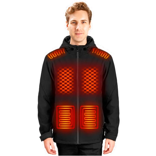 Super Kegel Heated Jacket for Men with 16000mAh Battery Pack, Winter Windproof Waterproof Soft Shell Men Heated Jacket