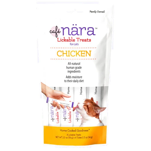Cafe Nara Café Nara Chicken Flavored Lickable Treats for Cats (Pack of 4-14g Tubes, 56 g/2 oz)