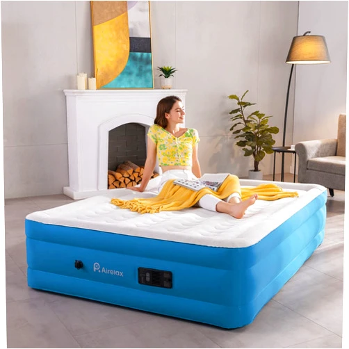 AIRELAX Air Mattress with Built-in Pump, Automatic Inflate & Deflate Camping Air Mattress, 18 INCH Inflatable Air Bed Queen for Home, Travel and Camping, 78