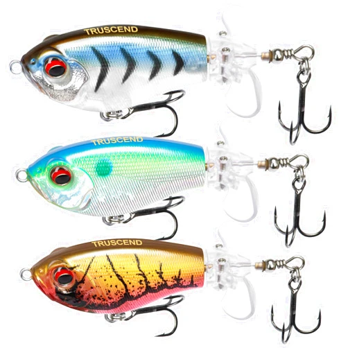 TRUSCEND PoPobait with BKK Hooks, Top Water Plopper Fishing Lures for Bass Walleye Pike Catfish Musky Perch, Floating Lure for Freshwater or Saltwater, Amazing Teasers Fishing Gifts for Family Fishing