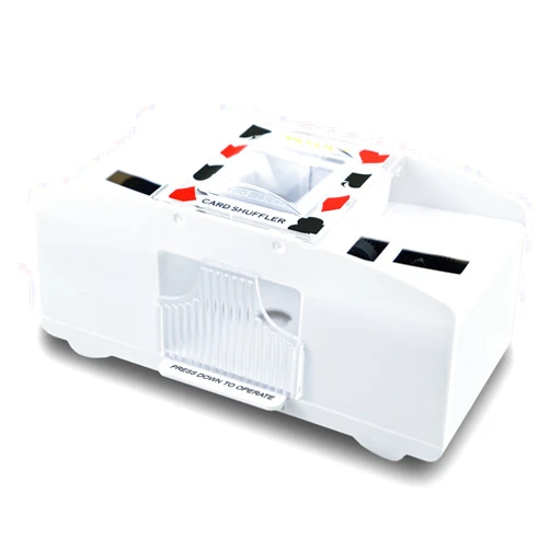 Nileole 2 Decks Quiet Card Shuffler, Automatic 2000 MAh Rechargeable Electric Shuffler, Playing Cards, Texas Hold'em, Poker, Home Card Games, Blackjack(White)
