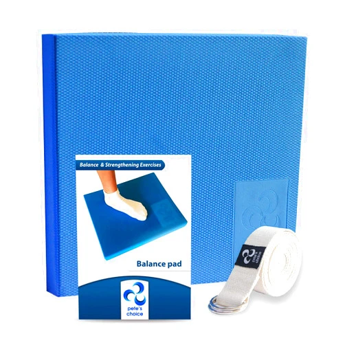 pete's choice XL or L Foam Balance Pad - Free Stretching Strap & Booklet | Extra Large Balance Pads - Physical Therapy, Ankle & Knee Rehab