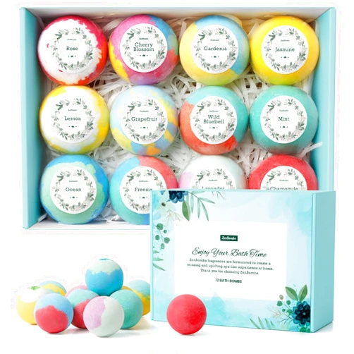 ZenBombs Bath Bombs for Women, Mothers Day Gifts for Mom, 12pcs Handmade Natural Bath Bomb, Bath Bomb with Shea Butter & Essential Oils, Amazing Present for Her, Wife, Girlfriend, Mother