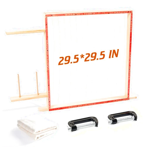 BESGEER Tufting-Frame-for-Rug-Making, BESGEER Rug Tufting Frame with Tufting Cloth, 29.5” x 29.5” Rug Tufting Frame Wooden Tufting Frame Rug Making Supplies for Tufting Gun, Table Stand Frame Carpet Making