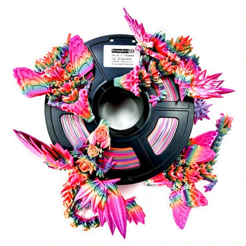 Stronghero3D PLA 3D Printer Filament 1.75mm,Candy Silk Rainbow Filament,Multi Color Filament,Net Weight 1kg(2.2lbs) Accuracy +/-0.05mm