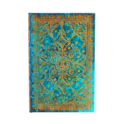 By Paperblanks (Artist) Paperblanks | French 2024 DP Azure | Equinoxe | 12-Month | Mini | Horizontal | Elastic Band Closure | 160 Pg | 100 GSM
