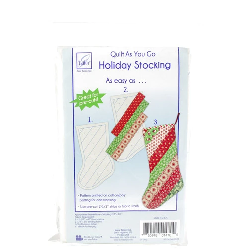 June Tailor Quilt As You Go Holiday Striped Stocking -- 1/pack, Off White