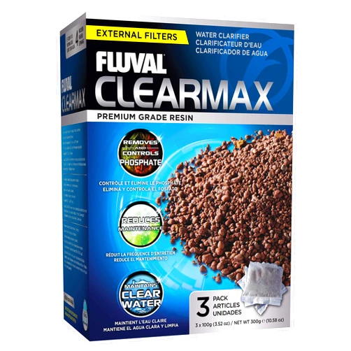 Fluval ClearMax Phosphate Remover, Chemical Filter Media for Aquariums, 100-gram Nylon Bags, 3-Pack, A1348, All Breed Sizes